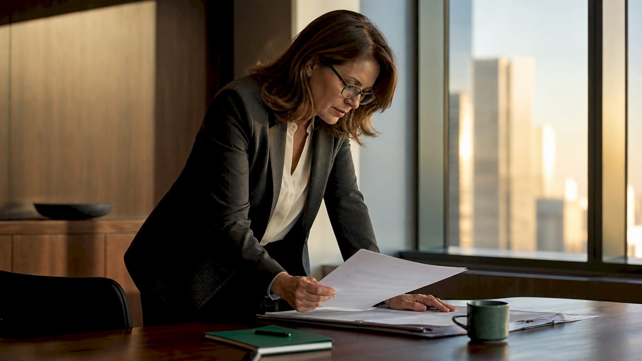 Finance executive reviewing digital asset policies