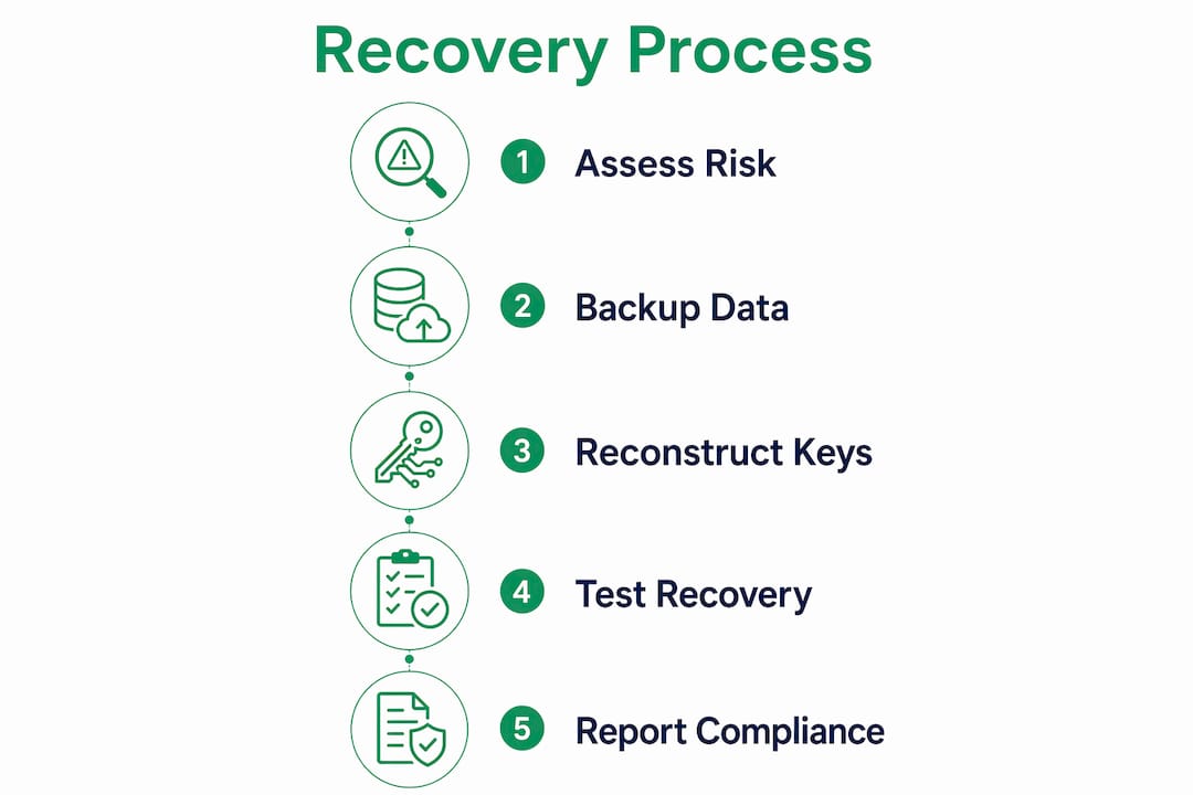 Infographic illustrating digital asset recovery steps
