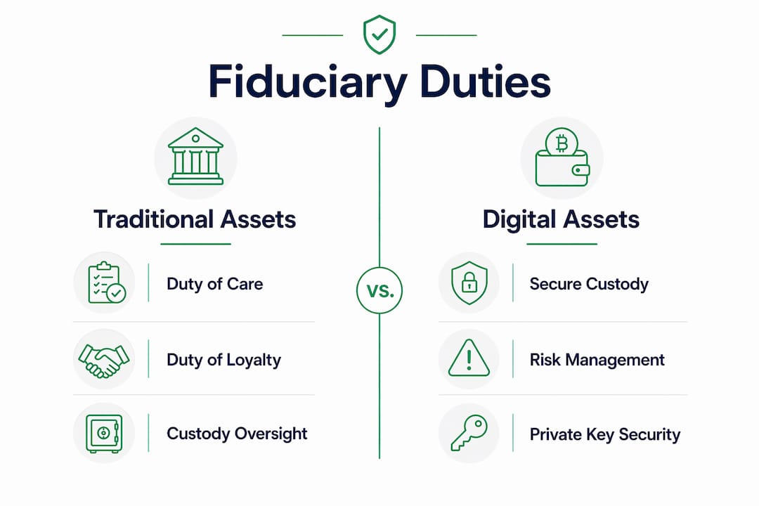 Infographic comparing traditional and digital fiduciary duties
