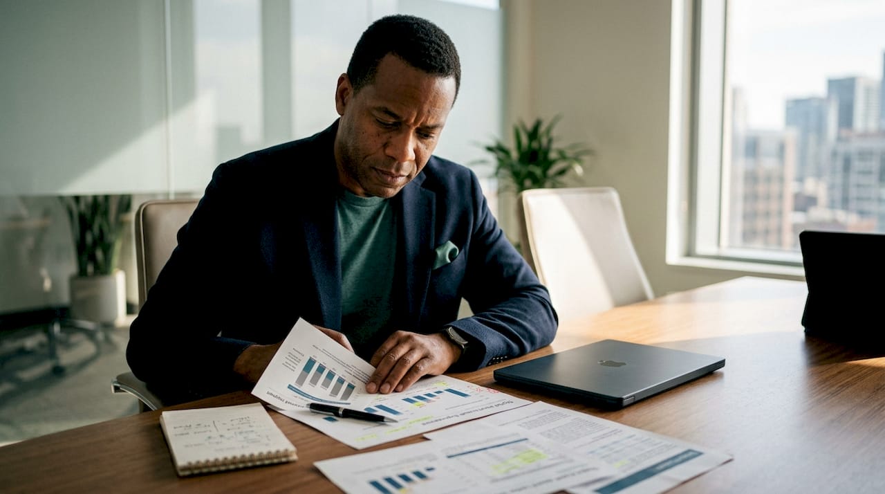 Financial analyst reviewing digital asset impairment reports