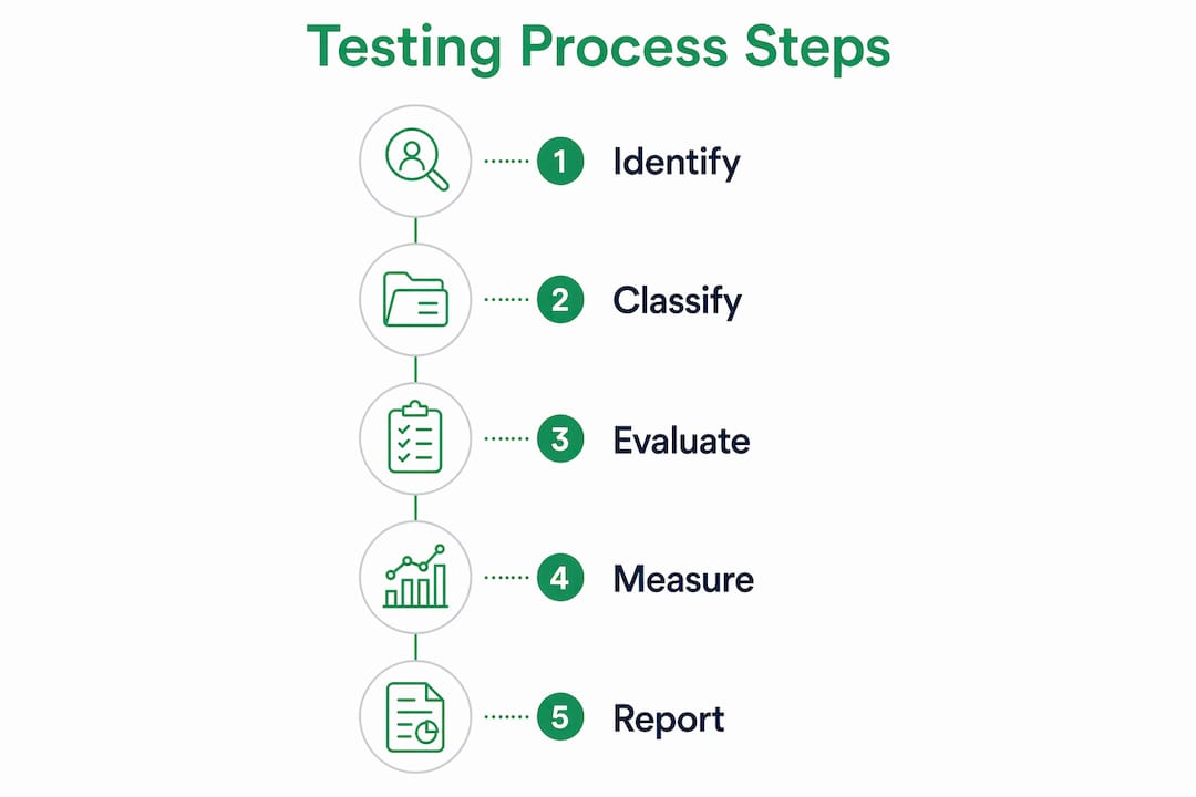 Infographic outlining digital asset impairment testing steps