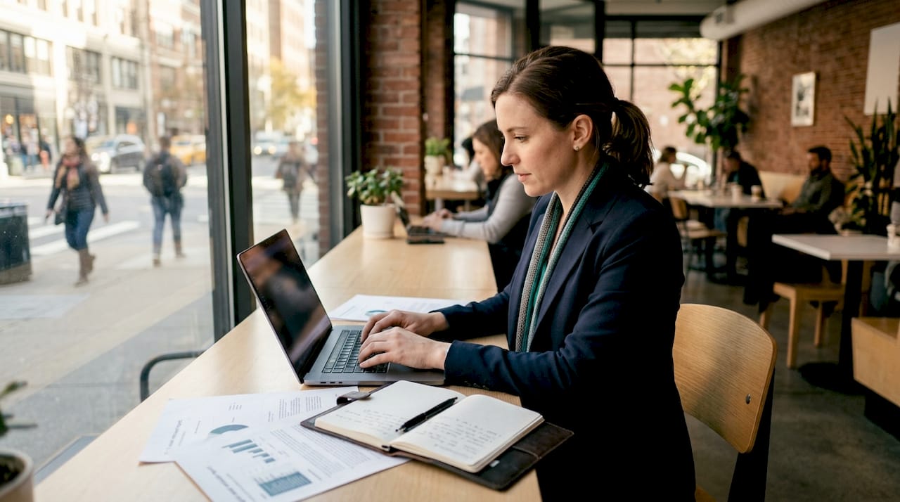 Professional woman working on digital asset verification