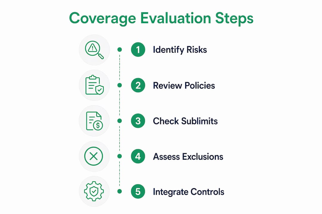 Infographic illustrating steps for digital asset insurance evaluation