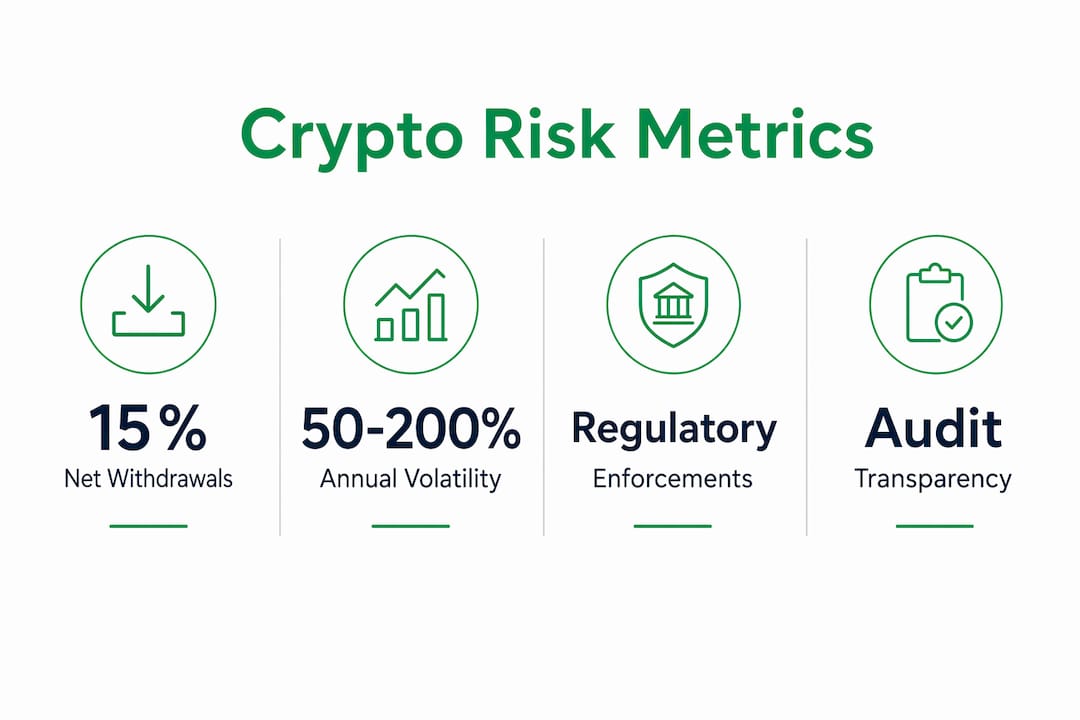 Infographic with four key enterprise crypto risk metrics