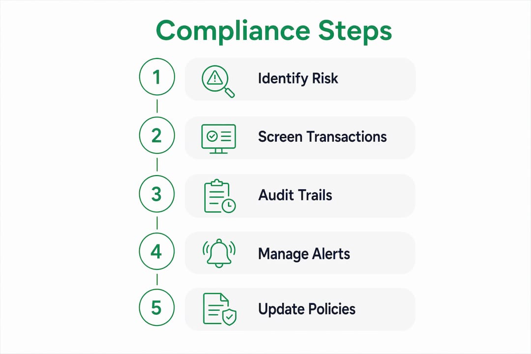 Infographic illustrating key compliance steps