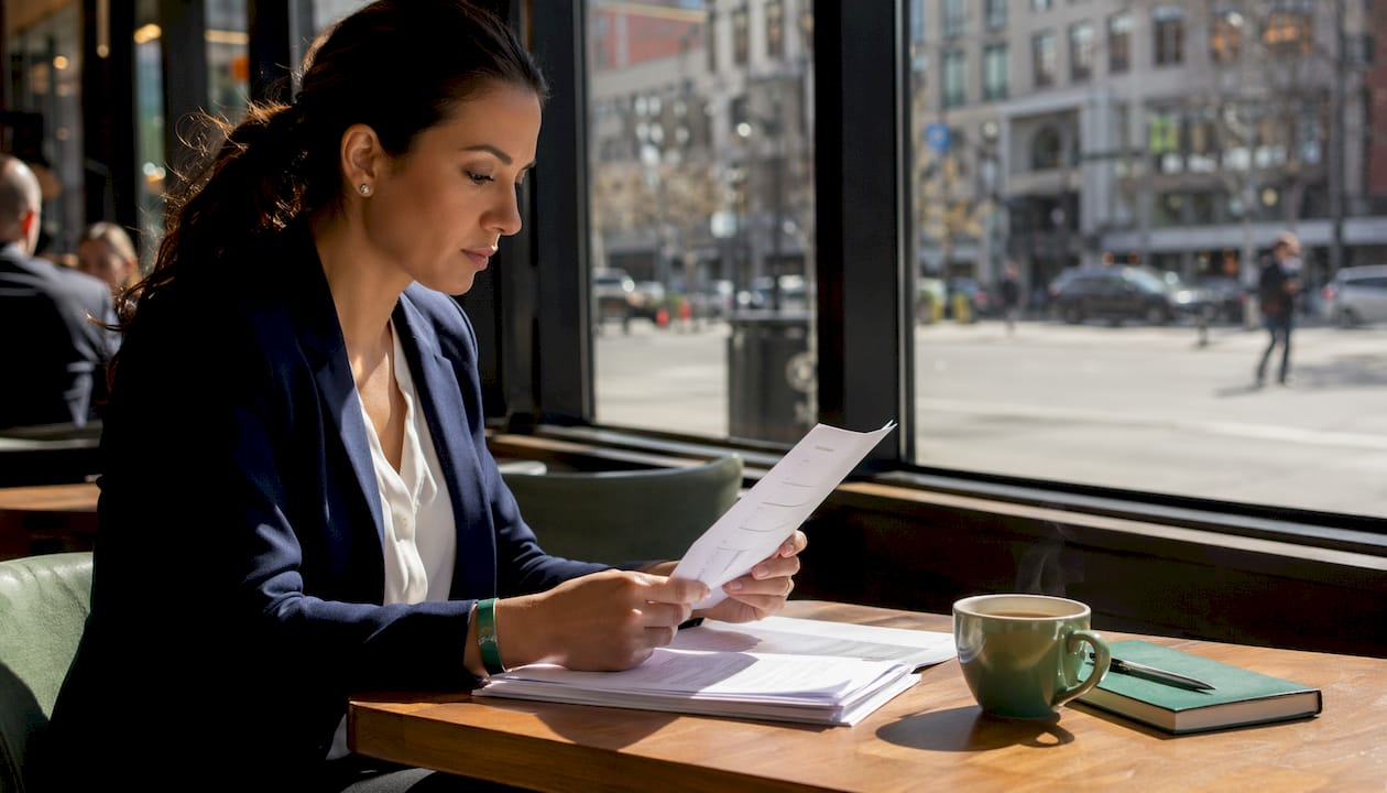 Compliance officer reviewing crypto regulatory documents