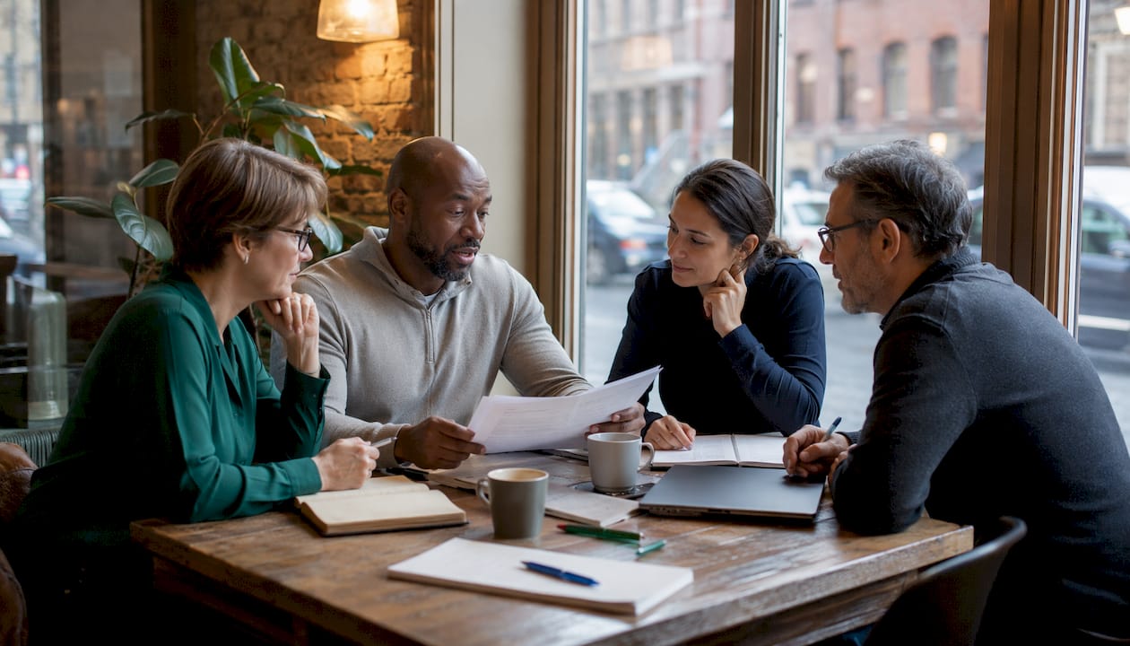 Diverse team discussing crypto compliance changes