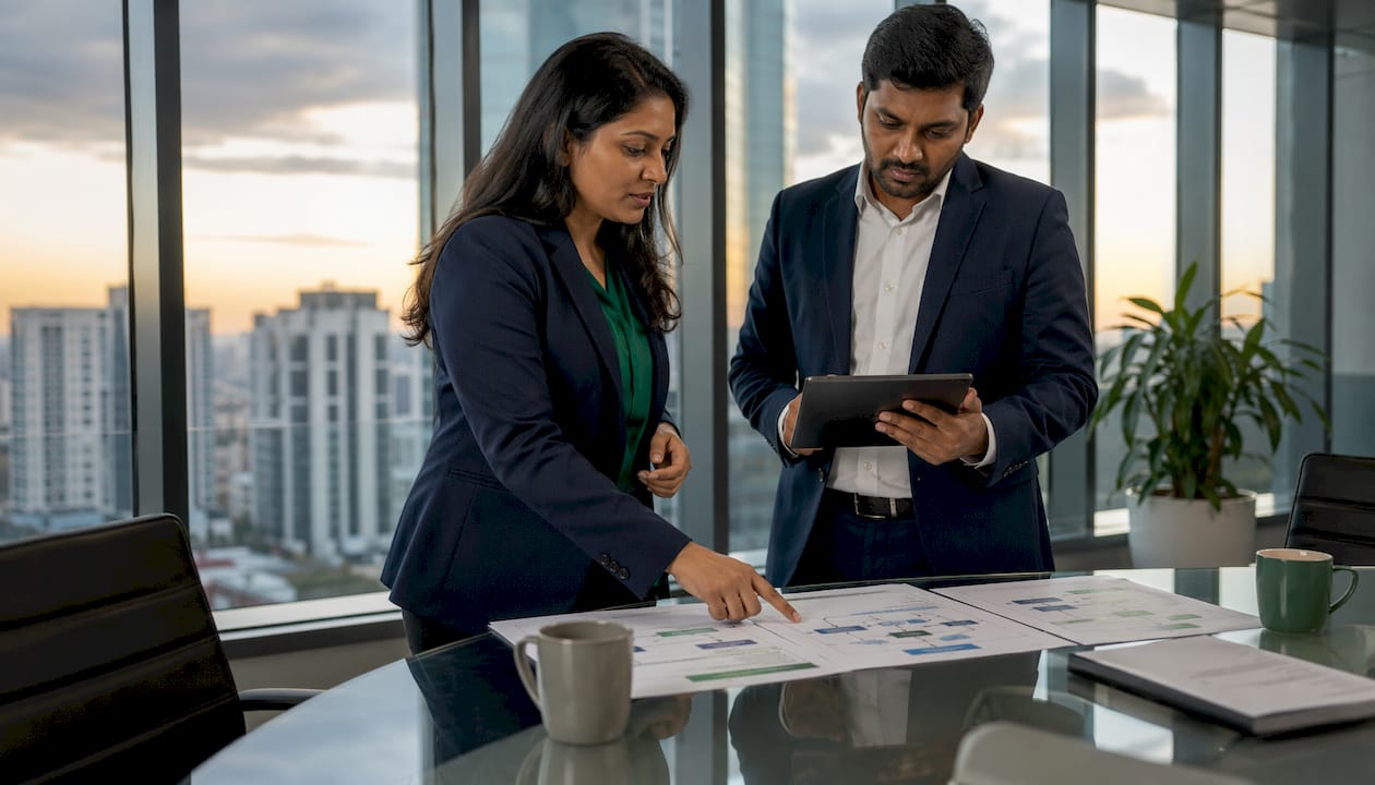 Compliance officers reviewing AML KYC procedures