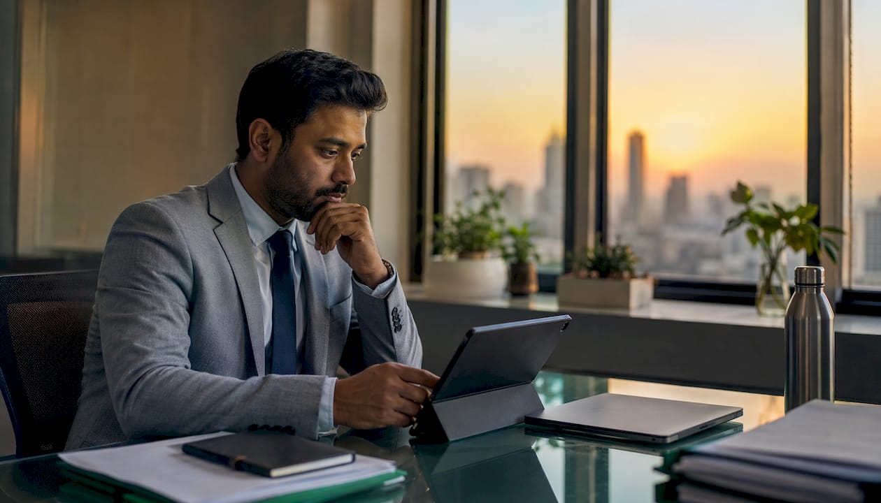 Compliance officer reviewing licensing obligations