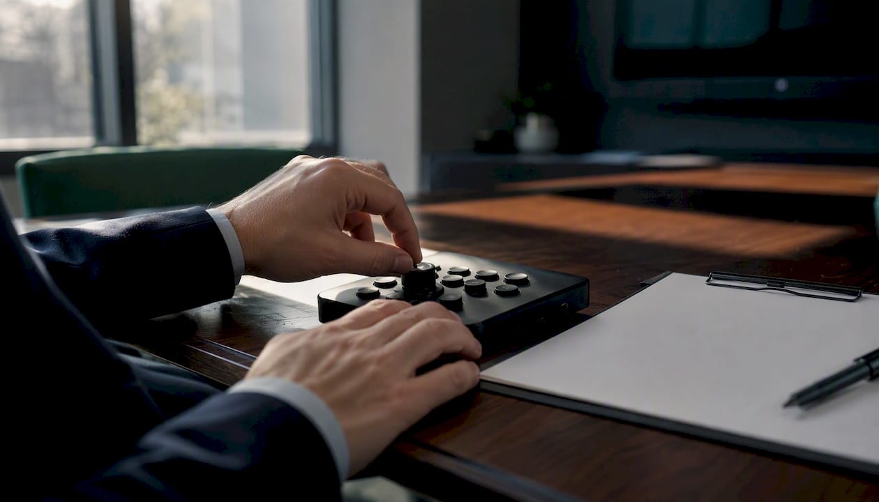 Hands performing training with digital asset equipment
