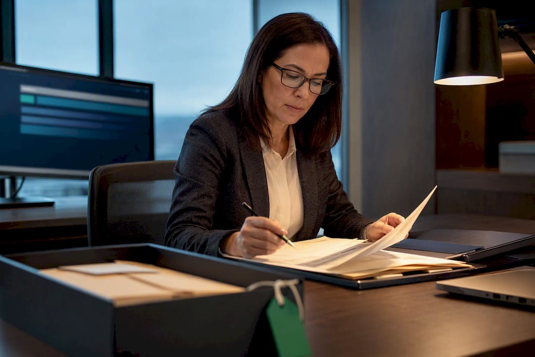 Examiner reviewing crypto transaction evidence