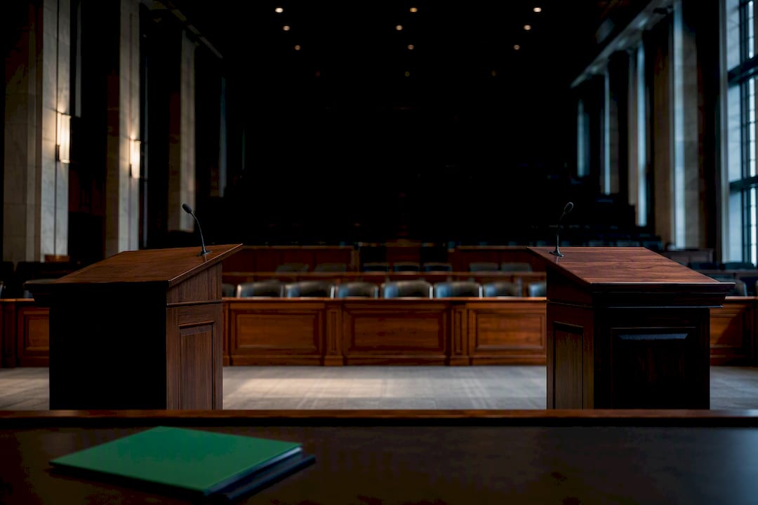 Federal hearing chamber prepared for regulatory briefing