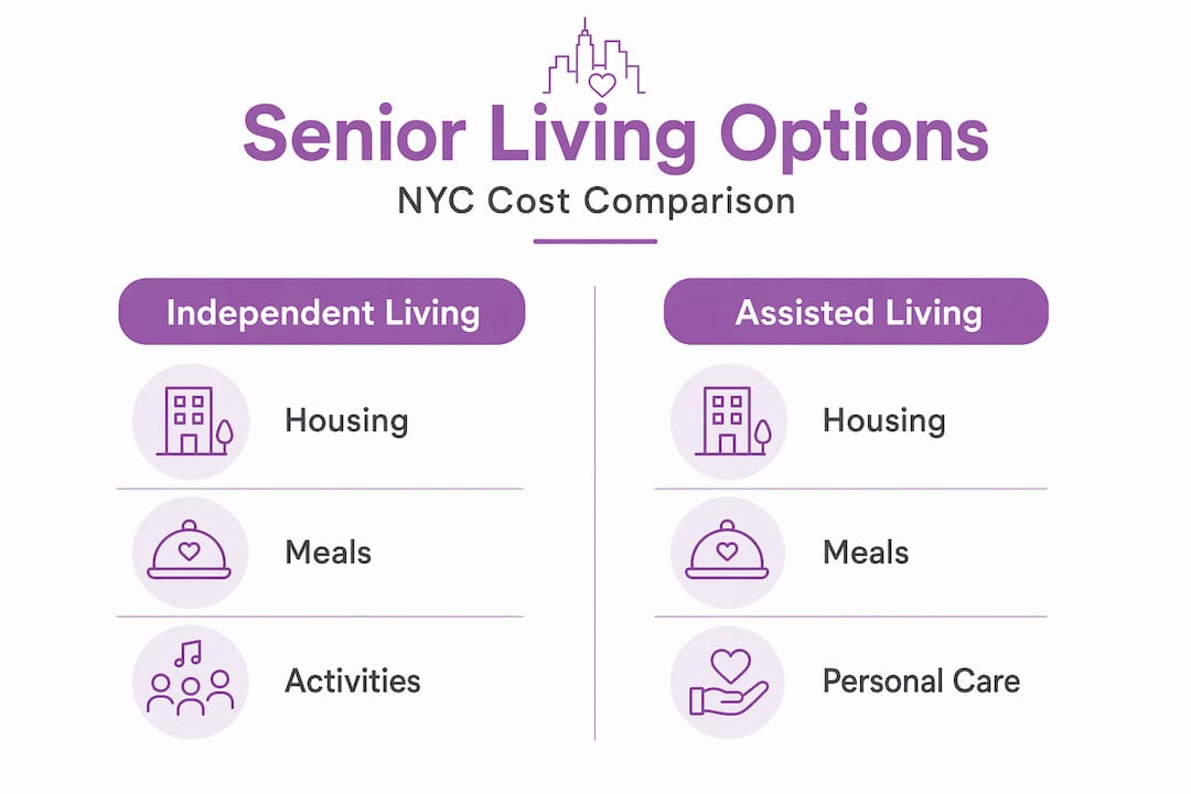 Infographic comparing NYC senior living costs