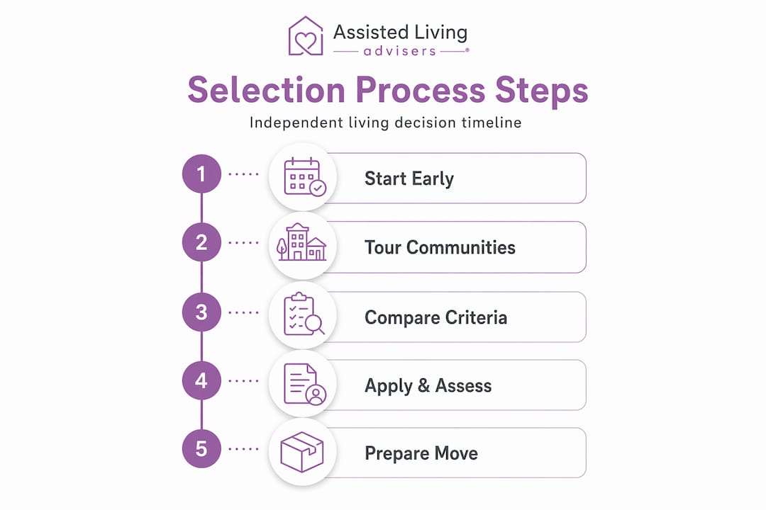 Infographic shows five-step selection process