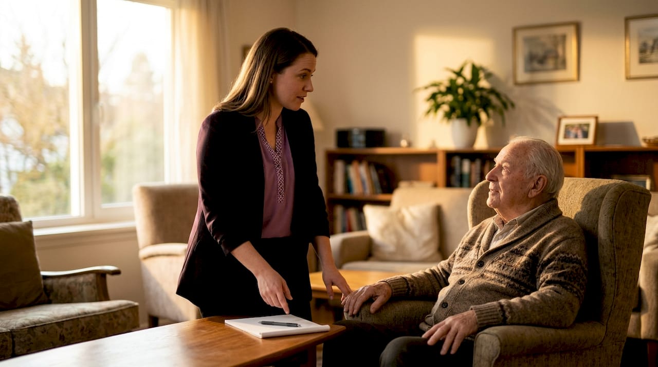 Care manager explaining waitlist process