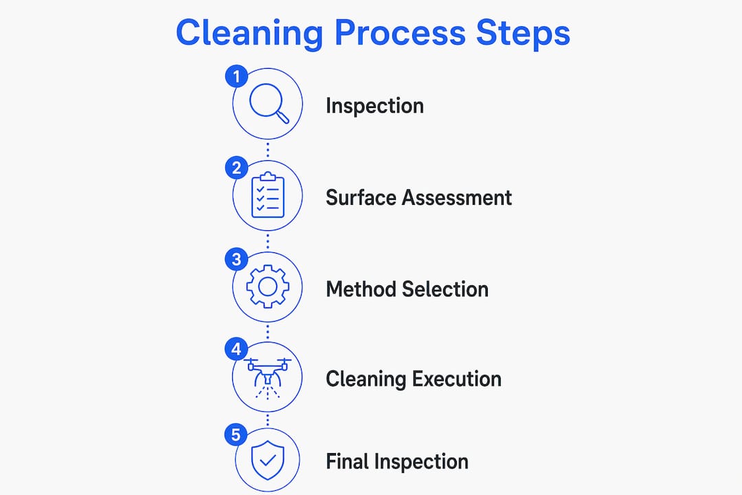 Infographic illustrating pre-occupancy cleaning process steps