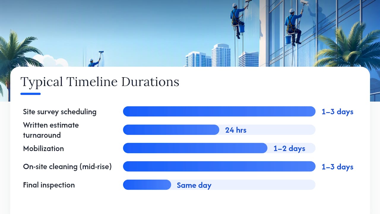 What Does High-Rise Window Cleaning Cost, and How Long Does It Take? — overview diagram