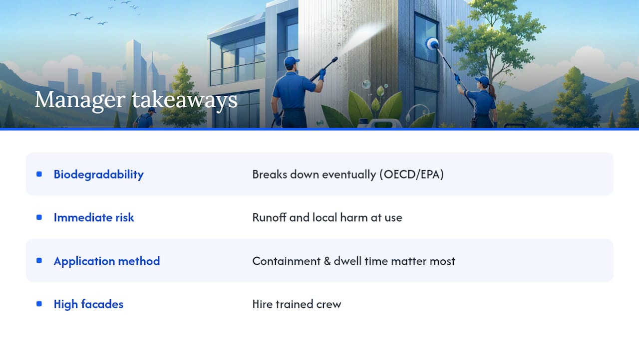 Diagram comparing biodegradability and environmental impact