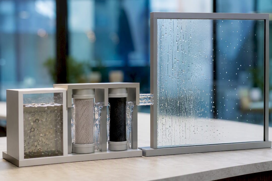Pure water filtration and streak-free glass rinse