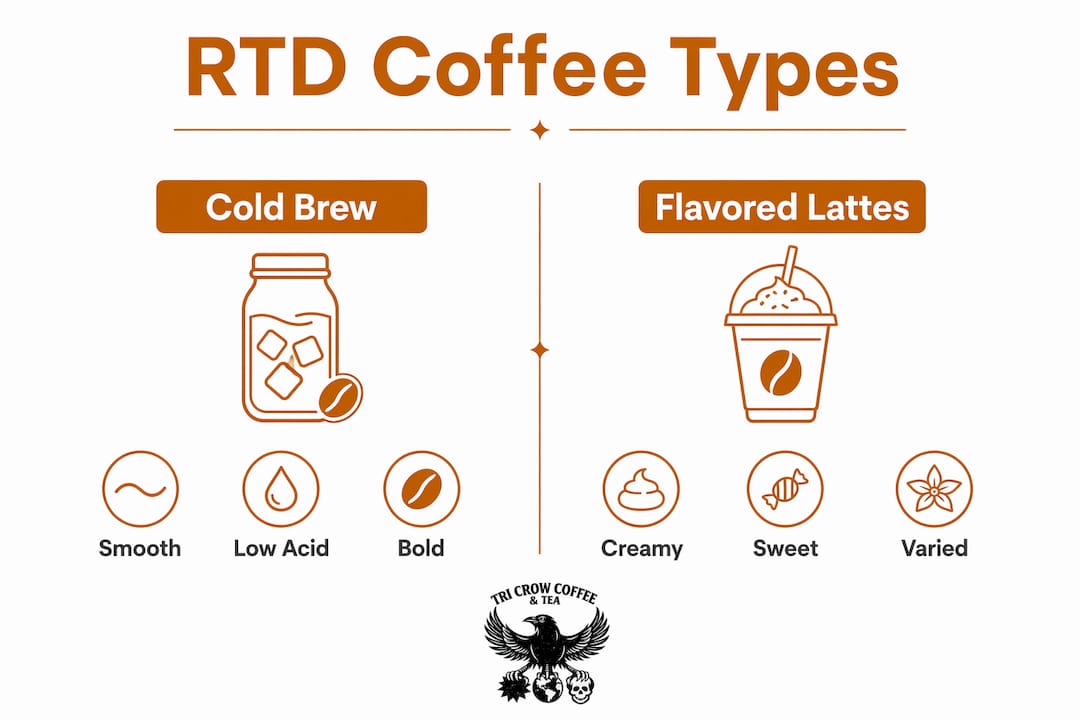 Infographic comparing types of ready-to-drink coffee