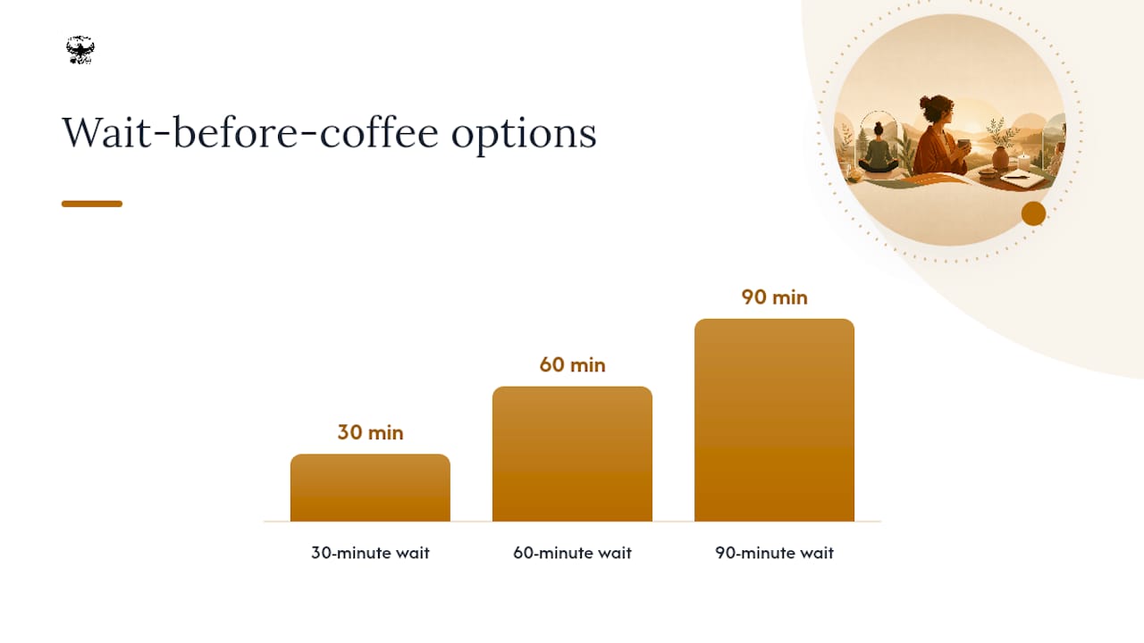 Diagram showing cortisol peak and optimal coffee timing