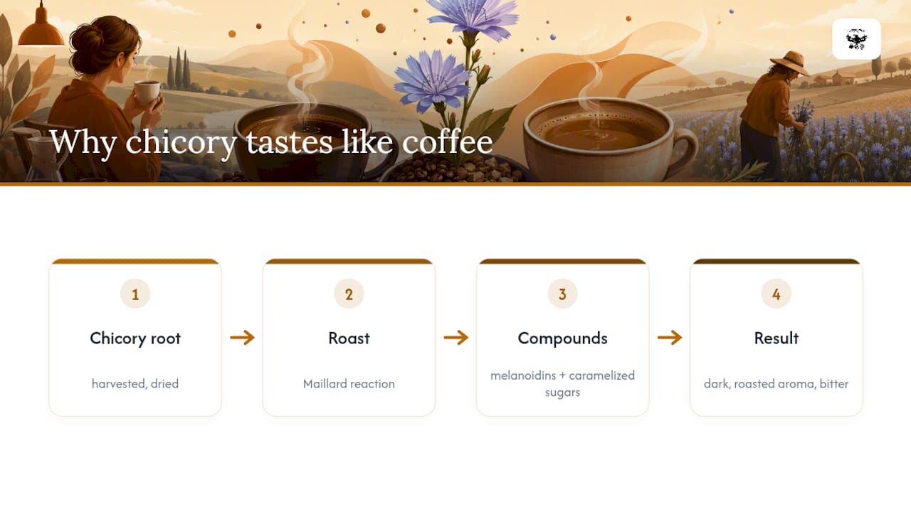 What Is Chicory Coffee, and Why Does It Taste Like Coffee? — overview diagram