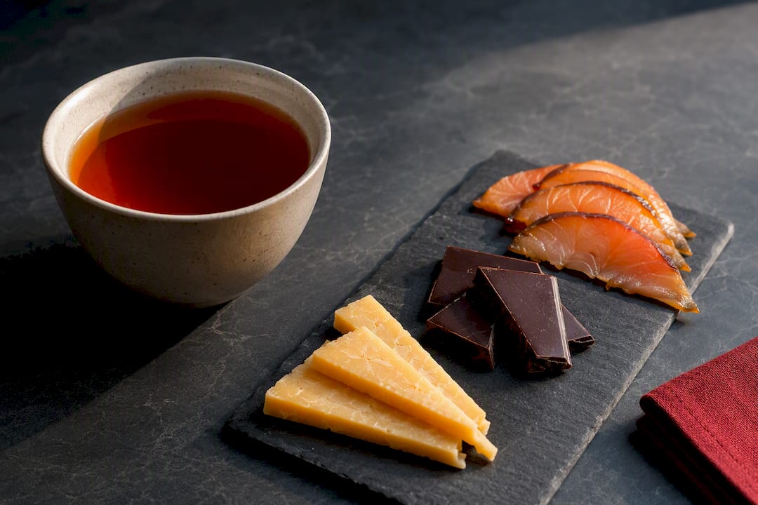 Smoky tea with savory pairings