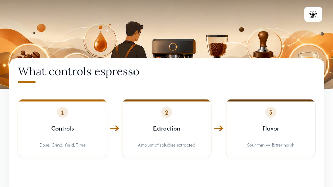 Four variables steering espresso extraction