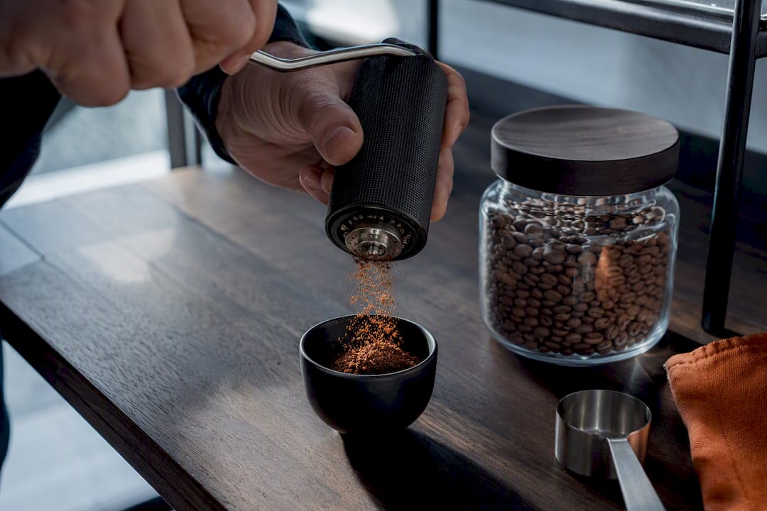 Fresh coffee ground immediately before brewing