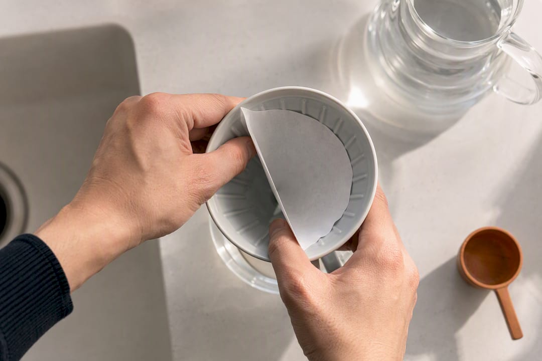 Barista smoothing folded pour-over filter