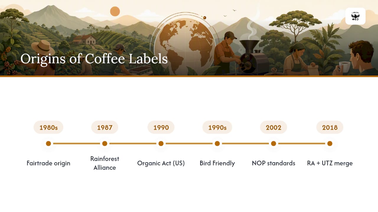 Where Coffee Certification Came From — overview diagram