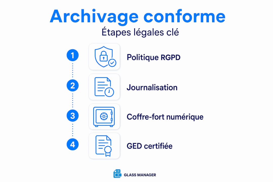 Infographie : les étapes clés pour assurer la conformité de l’archivage numérique dans un garage