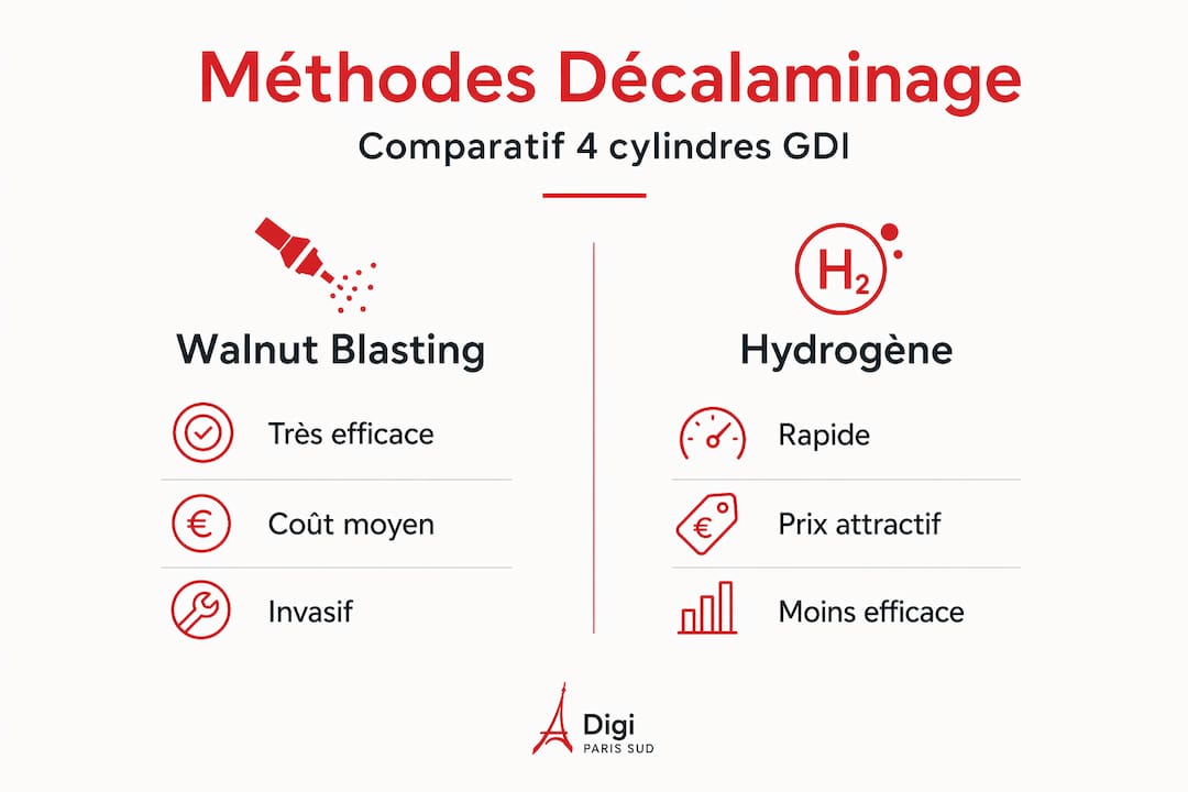 Infographie : le match entre deux techniques de décalaminage moteur