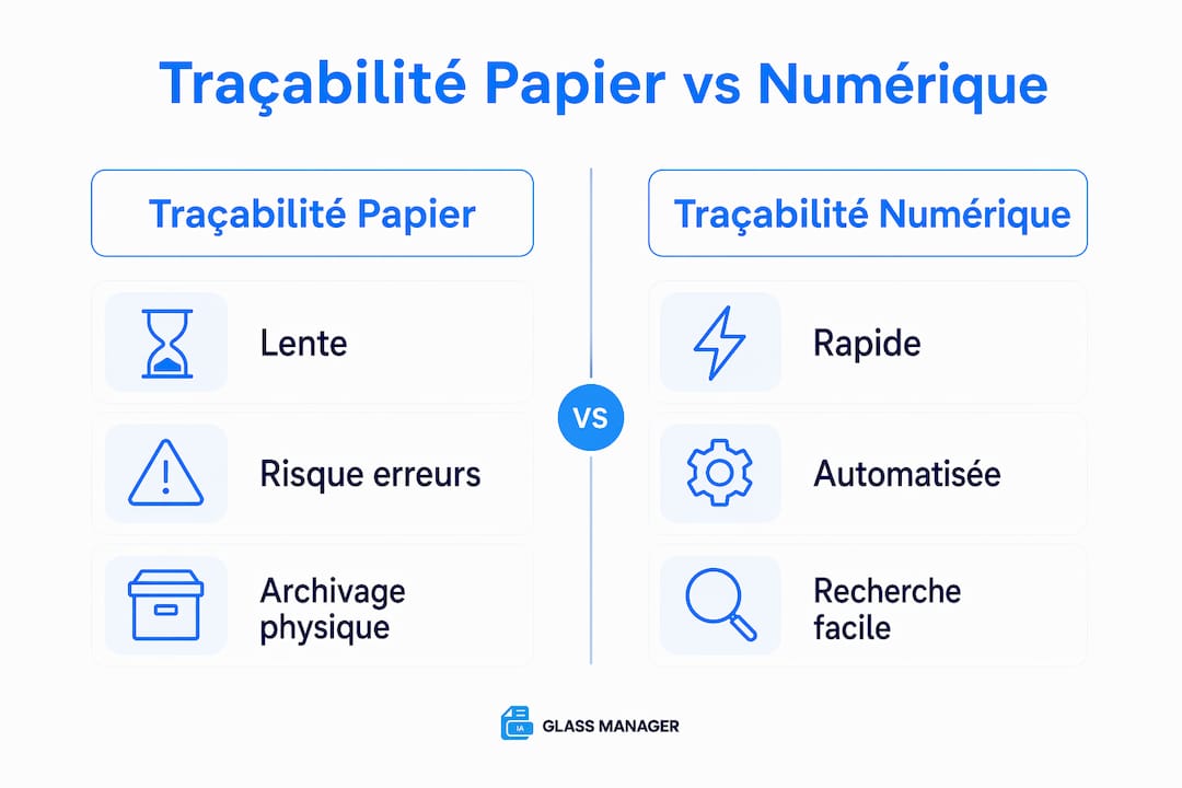 Infographie : le match entre traçabilité papier et traçabilité numérique