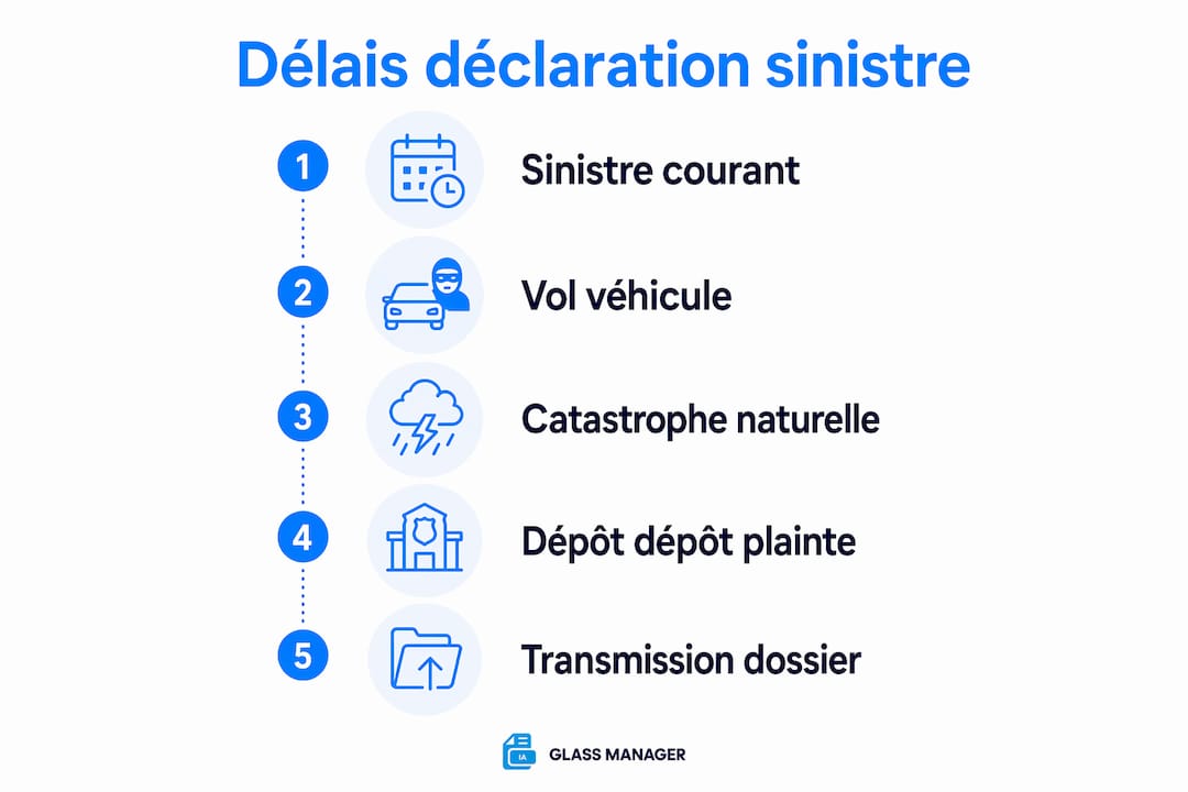 Infographie : les étapes et délais à respecter pour déclarer un sinistre automobile