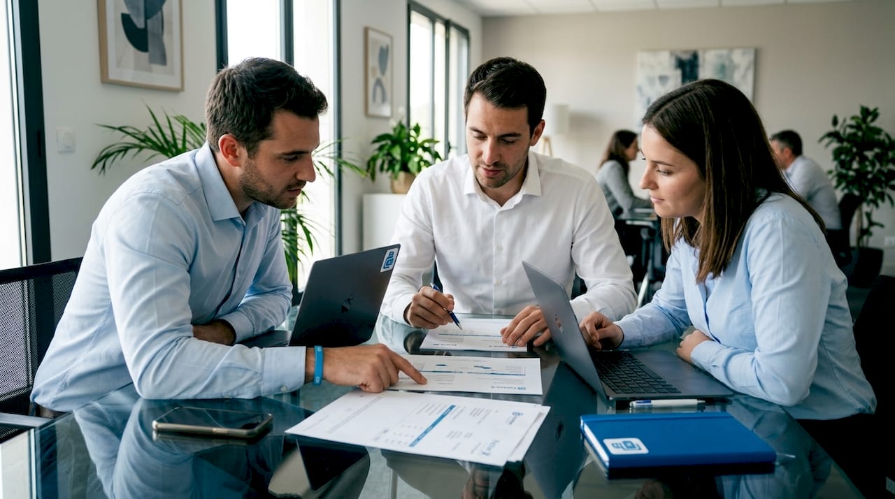 Des mains tenant une facture électronique au format Factur-X imprimée sur papier