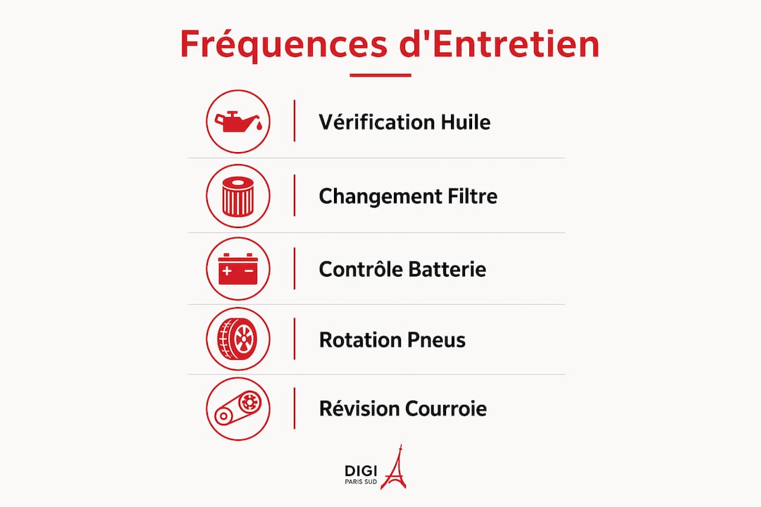 Tableau récapitulatif des intervalles de maintenance automobile