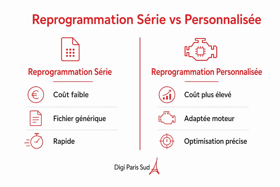 Infographie : les différences entre deux méthodes de reprogrammation moteur