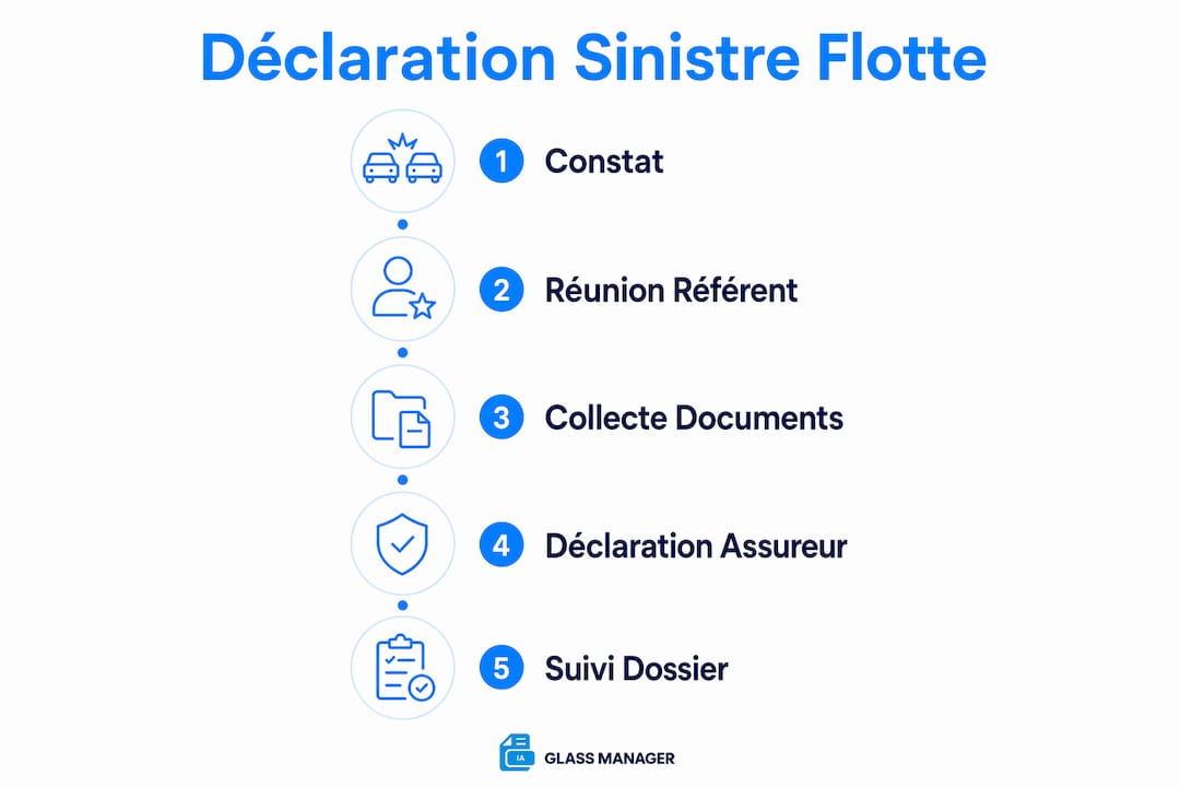 Infographie : les étapes clés pour déclarer un sinistre flotte auto