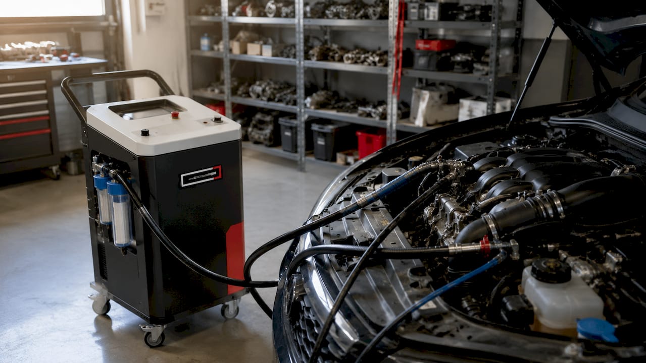 Appareil de décalaminage à l’hydrogène branché directement sur le moteur