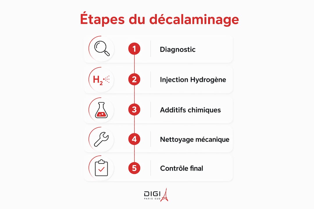 Visuel explicatif des différentes étapes pour nettoyer en profondeur un moteur