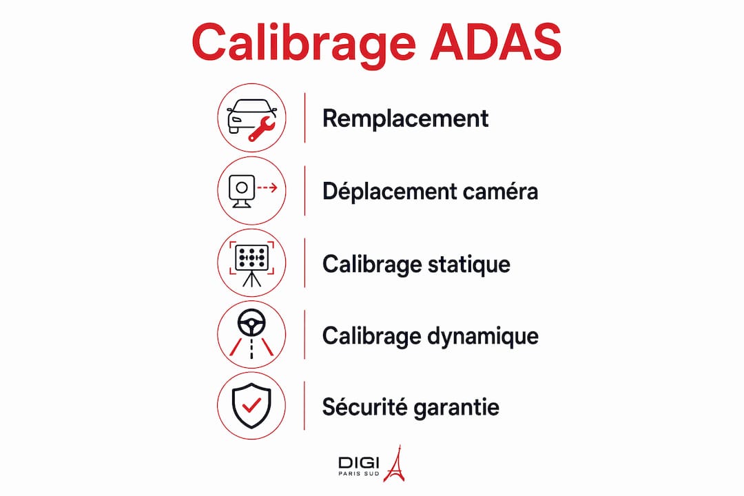 Découvrez en image les différentes étapes essentielles pour calibrer l’ADAS après le remplacement d’un pare-brise.