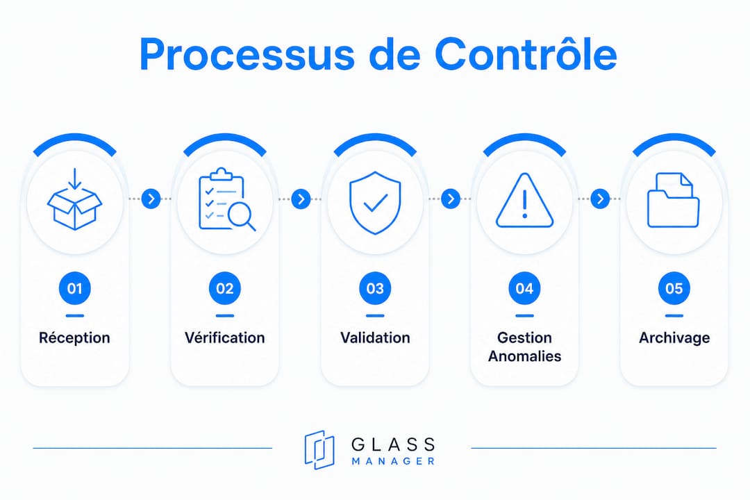 Découvrez en image les différentes étapes clés du processus de vérification de conformité.