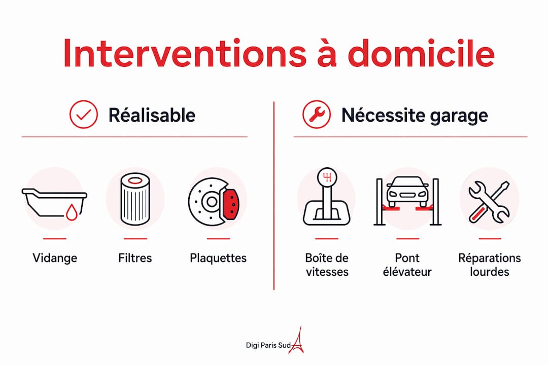 Comparatif visuel : réparation auto à domicile ou en atelier, quelles différences ?