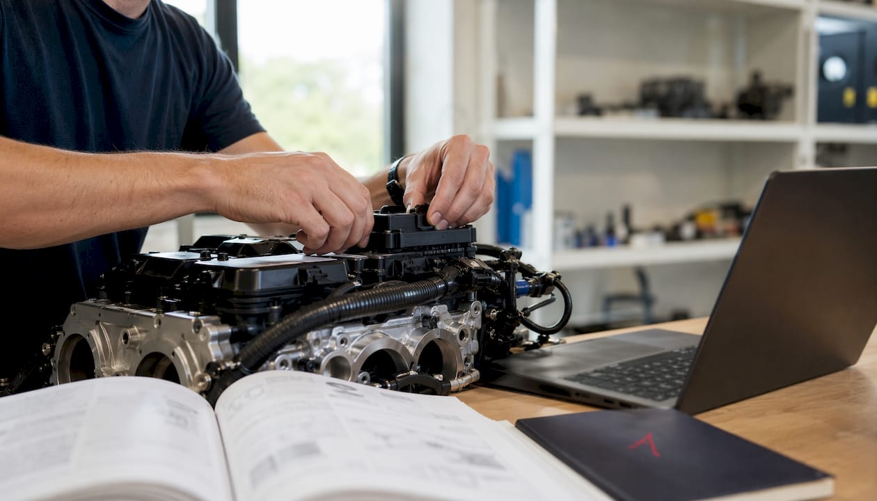 Réglage du boîtier électronique du moteur à l’aide des mains