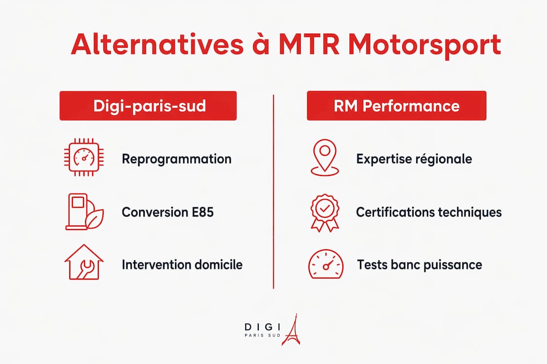 Tableau comparatif des principales alternatives à MTR Motorsport