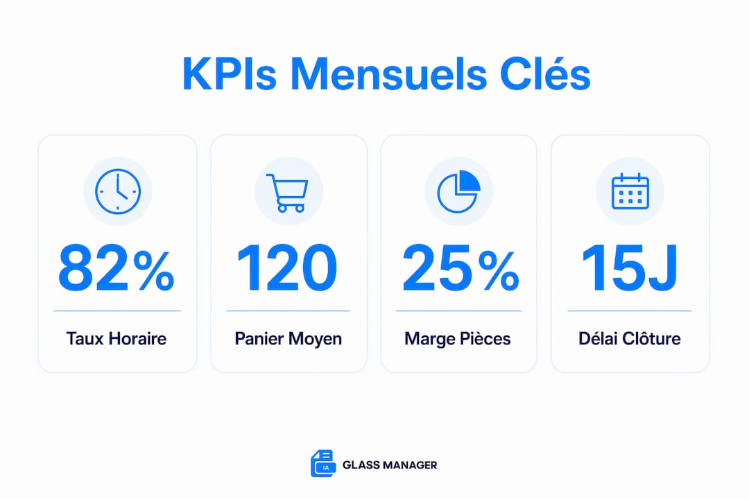 Infographie présentant les principaux indicateurs de performance du mois
