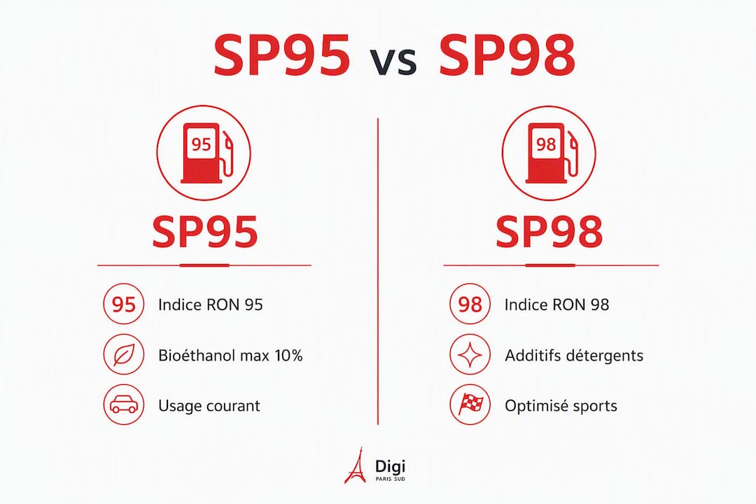 Comparatif en images entre le SP95 et le SP98 : quelles différences à la pompe ?