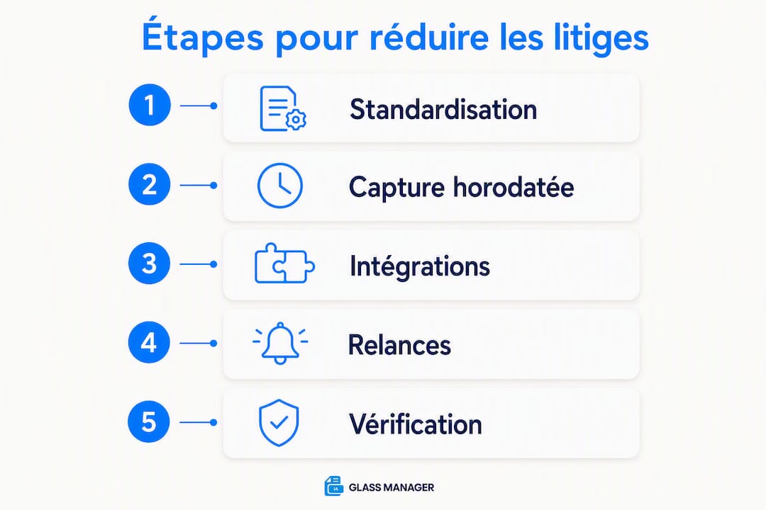 Infographie : les étapes clés pour limiter les litiges en assurance