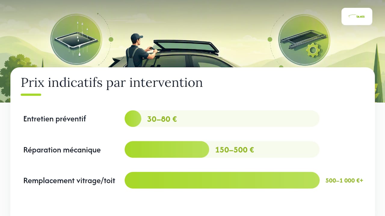 Quels sont les tarifs et les éléments qui influencent le coût des différentes réparations de toits ouvrants ?